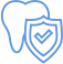 Tooth with a protective shield icon